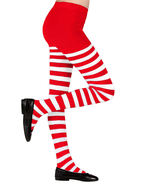 Collants rayés rouges et blancs enfant