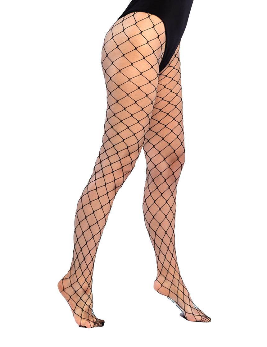 Collants résille mailles larges noires femme