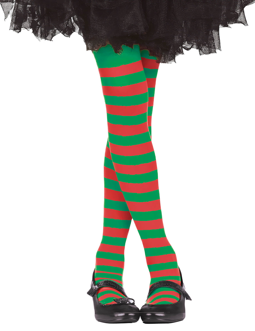 Collants rouge et vert enfant