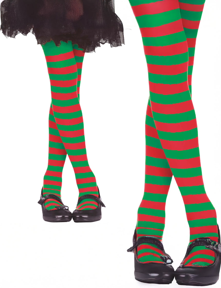Collants rouge et vert enfant