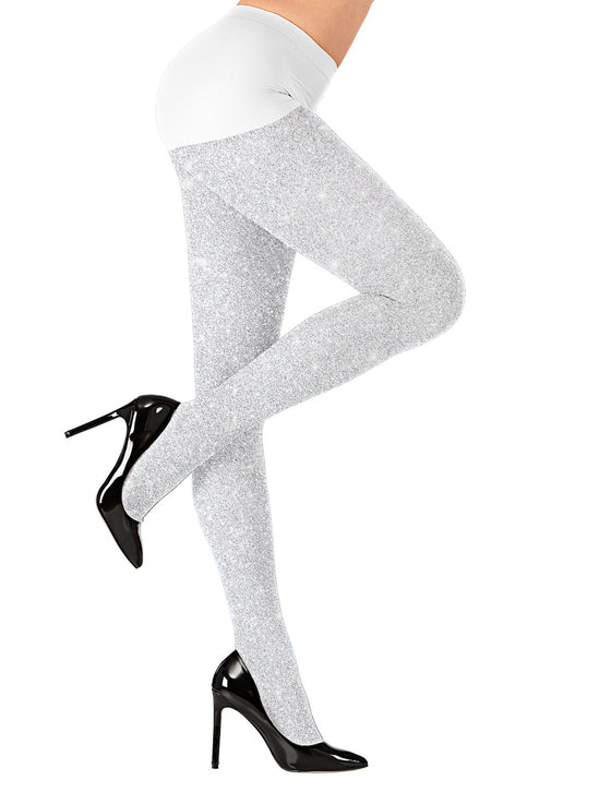 Collants scintillants blancs adulte
