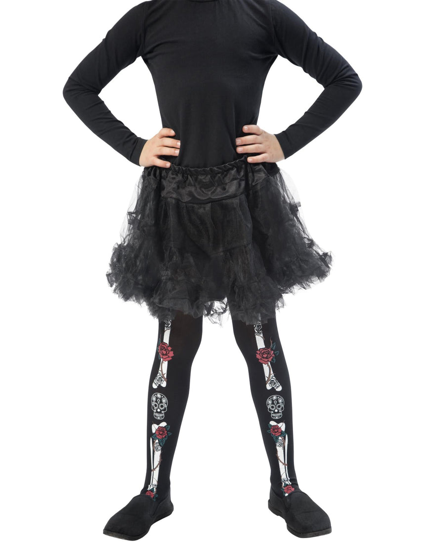 Collants squelette enfant Dia de los muertos
