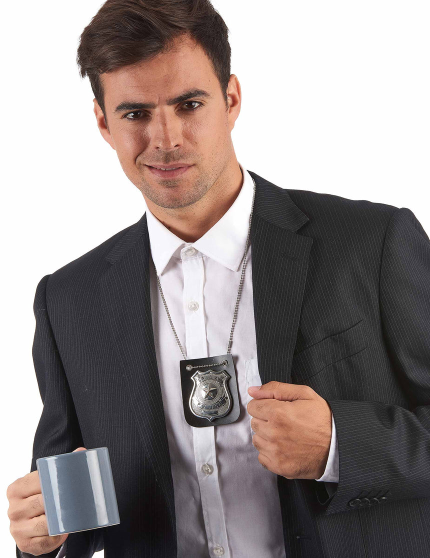 Collier badge policier adulte