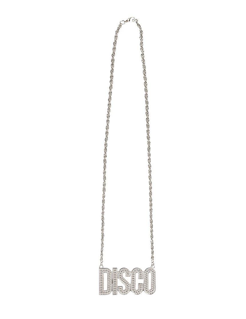 Collier disco argenté adulte
