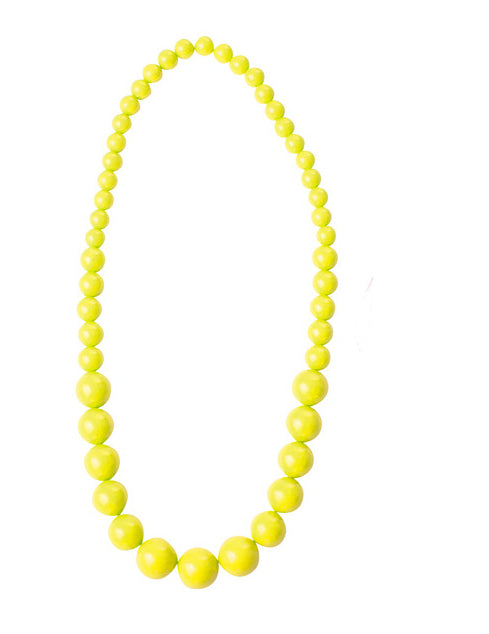 Collier grosses perles jaunes adulte
