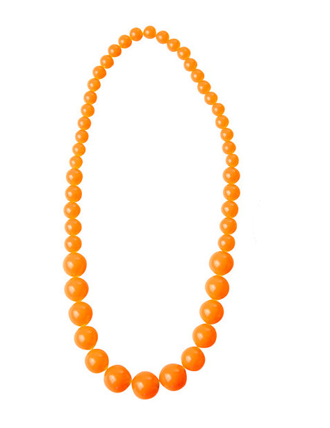 Collier grosses perles orange adulte