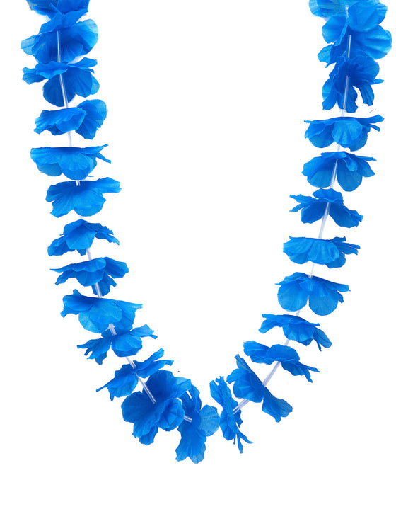 Collier hawaï bleu vif