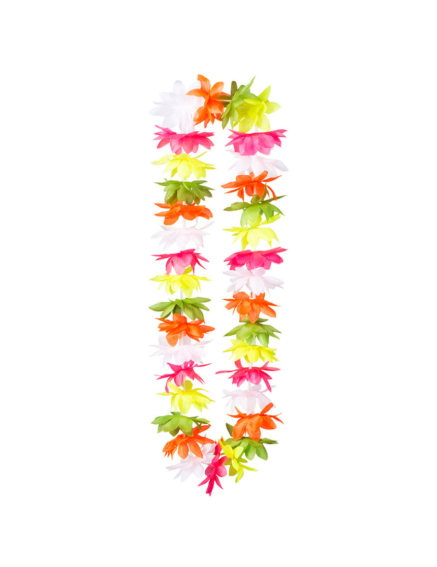 Collier Hawaï coloré fluo adulte