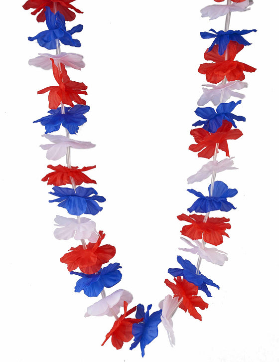 Collier hawaï tricolore supporter France adulte