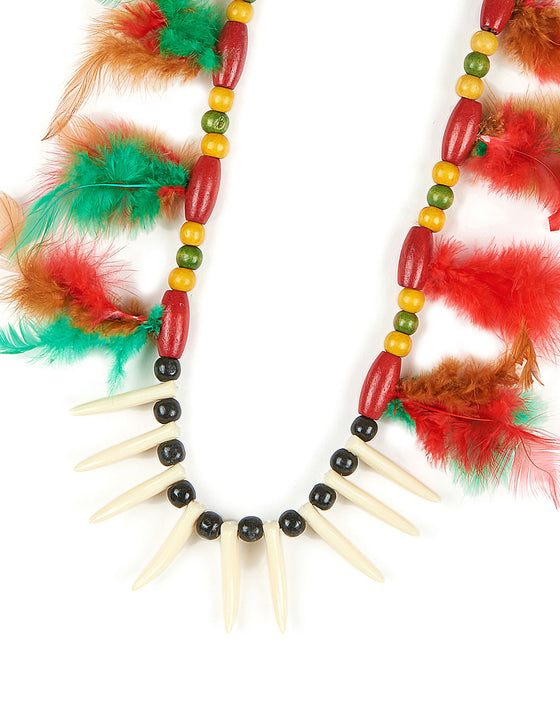 Collier indien à plumes
