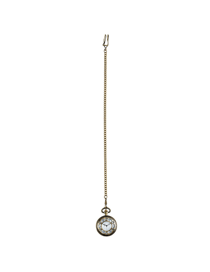 Collier montre de poche dorée Steampunk