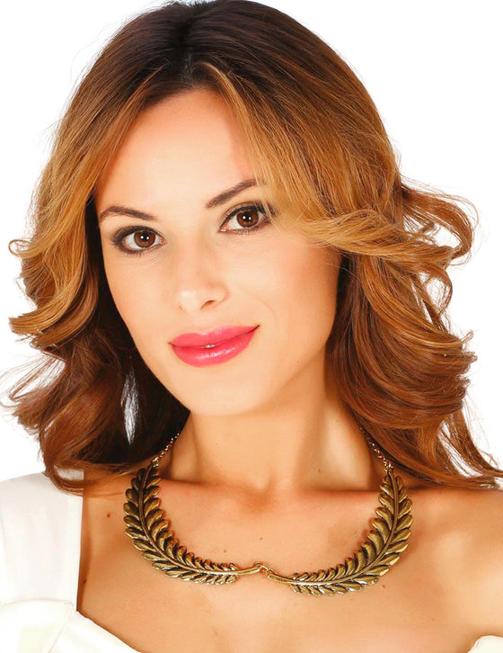 Collier motif feuilles de lauriers or adulte