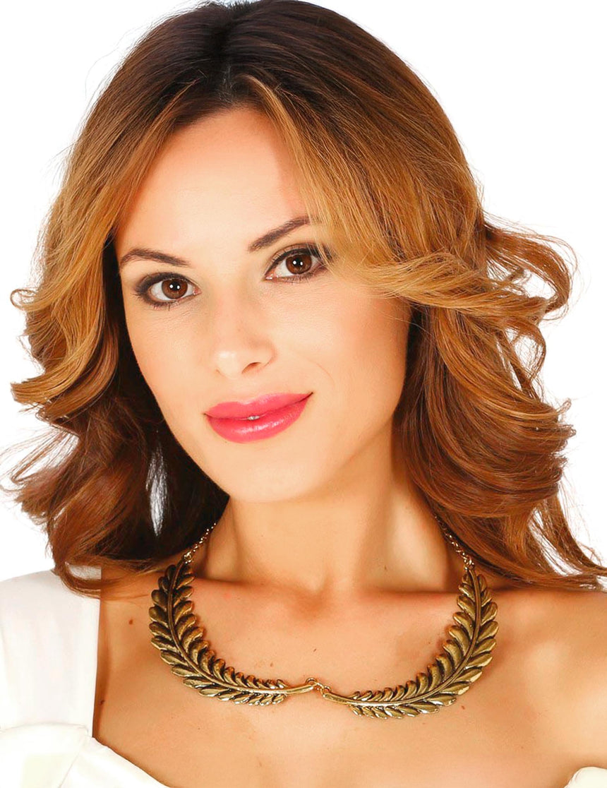 Collier motif feuilles de lauriers or adulte