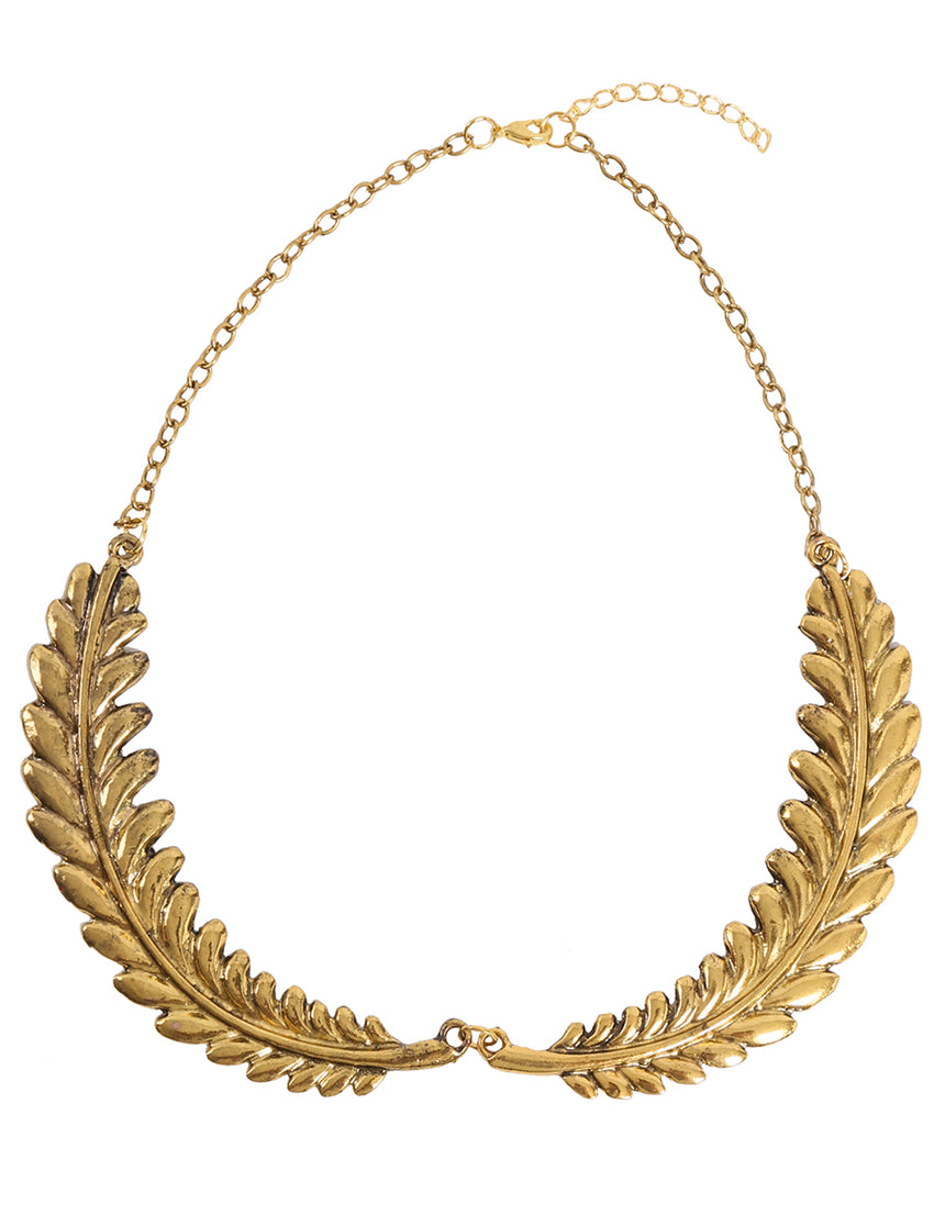 Collier motif feuilles de lauriers or adulte