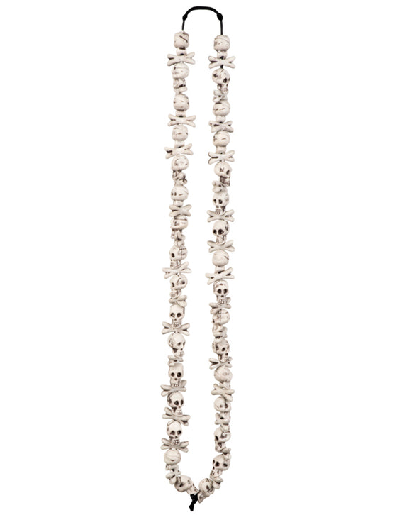 Collier têtes de mort blanches Halloween