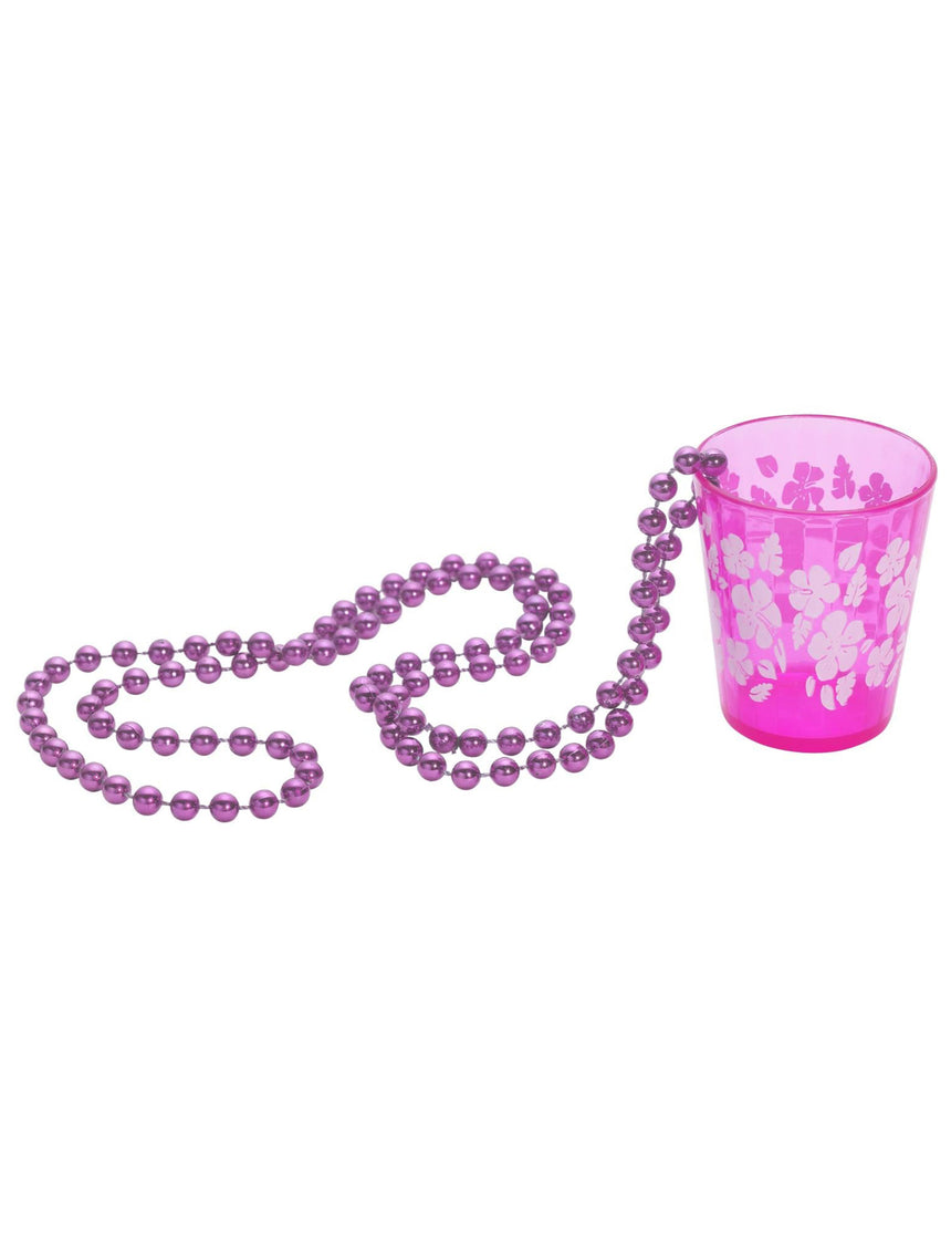 Collier verre à shooter rose adulte