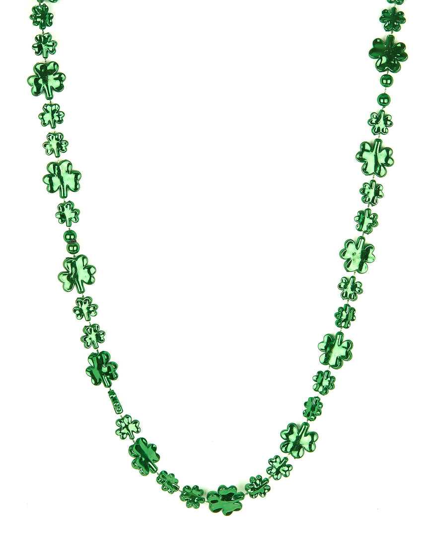 Collier vert trèfle brillant Saint Patrick adulte