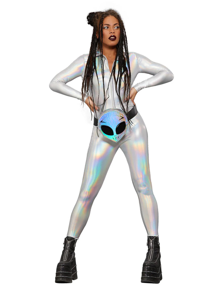 Combinaison holographique brillante femme