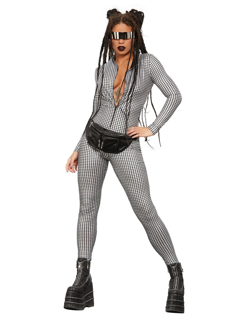 Combinaison holographique disco femme