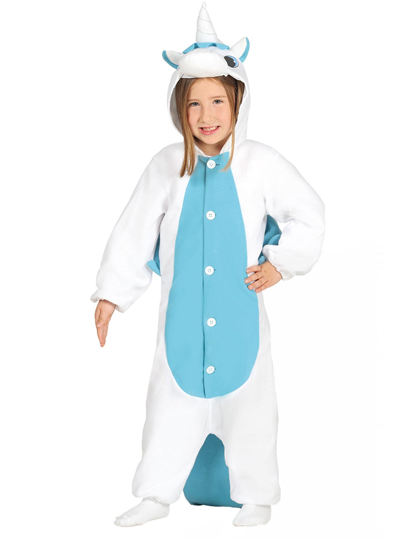 Combinaison licorne blanche et bleue enfant