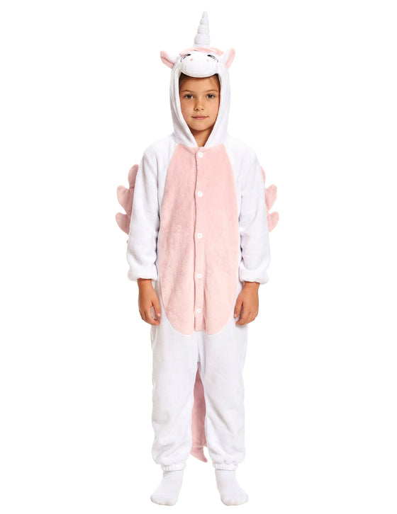 Combinaison licorne blanche et rose enfant
