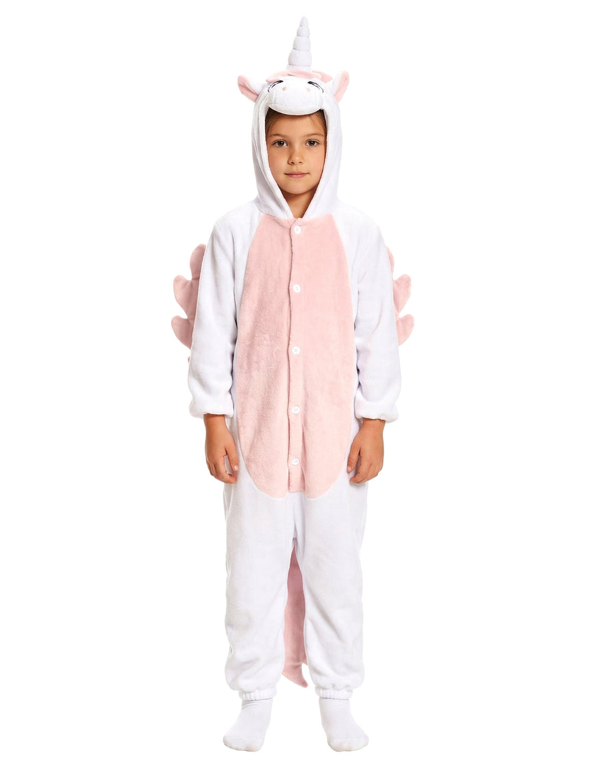 Combinaison licorne blanche et rose enfant