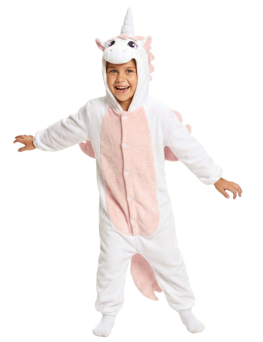 Combinaison licorne blanche et rose enfant