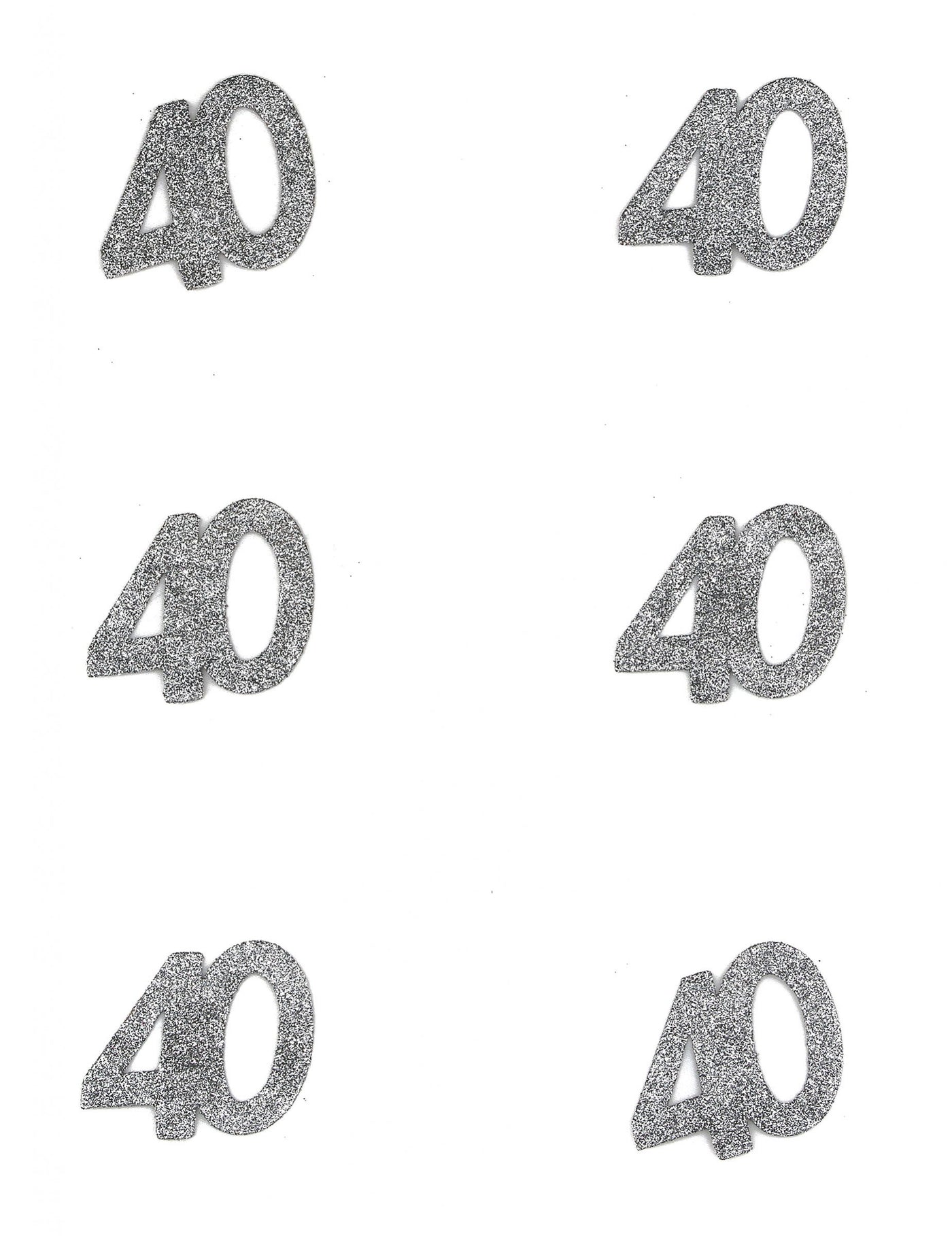 6 Confettis anniversaire 40 ans 6 x 5 cm