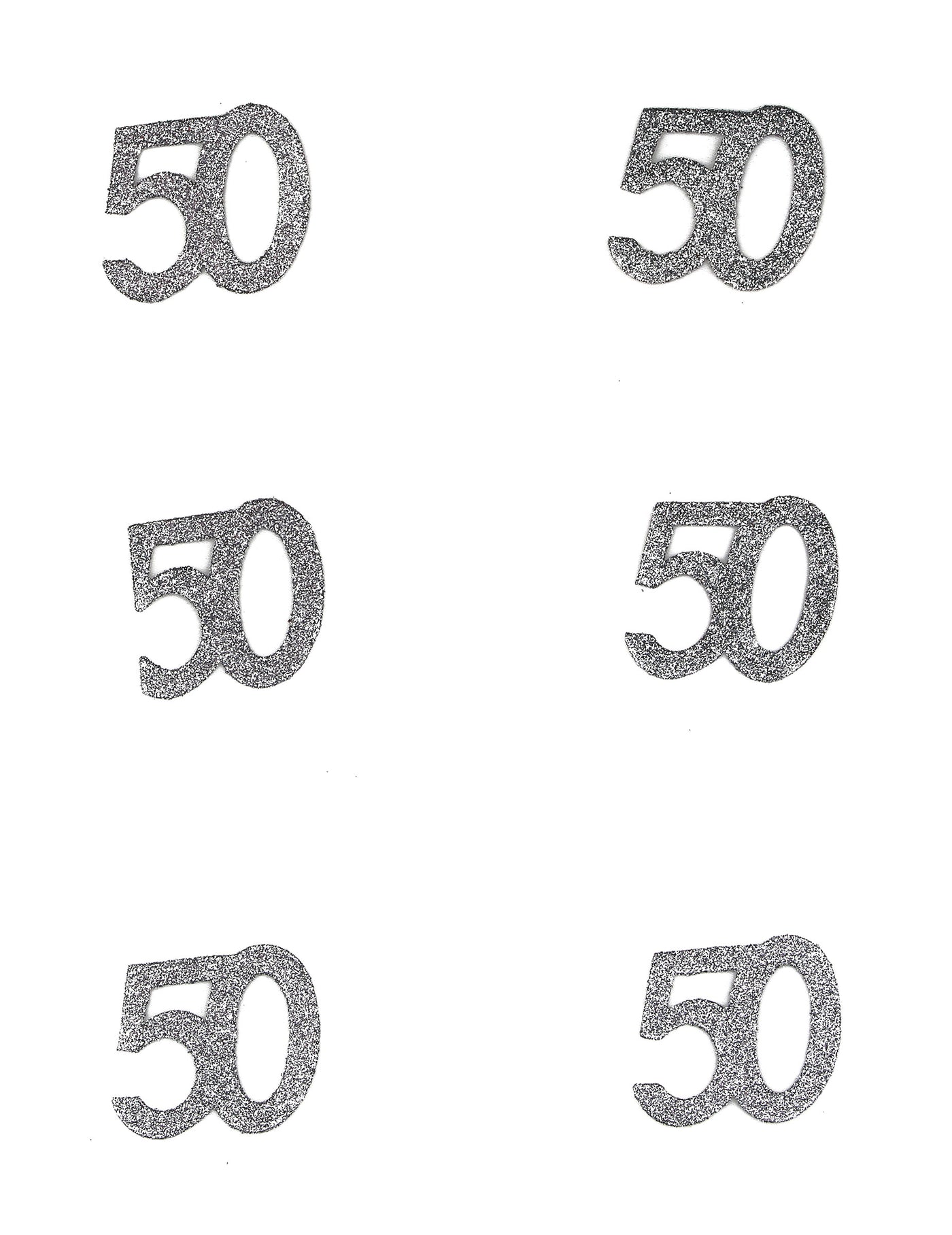 6 Confettis anniversaire 50 ans 5 x 5 cm