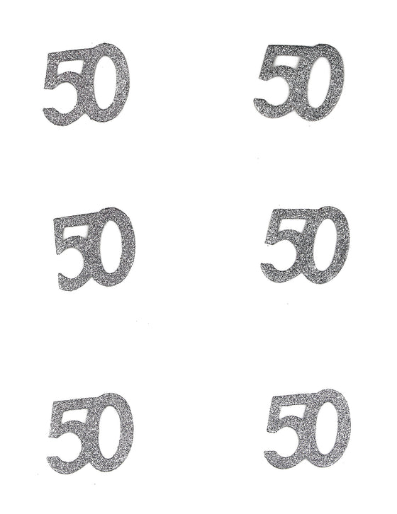 6 Confettis anniversaire 50 ans 5 x 5 cm