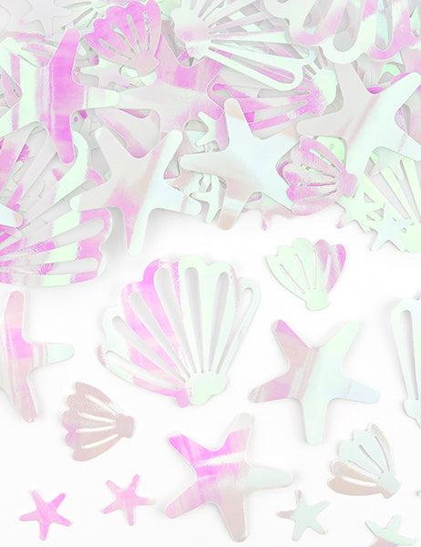 Confettis de table coquillages et étoiles de mer iridescents 23 g
