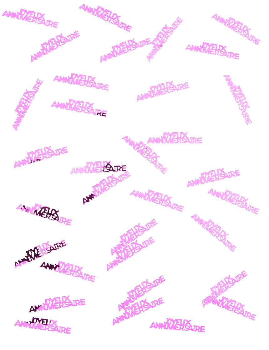 Confettis de table Joyeux anniversaire fuchsia 15 g