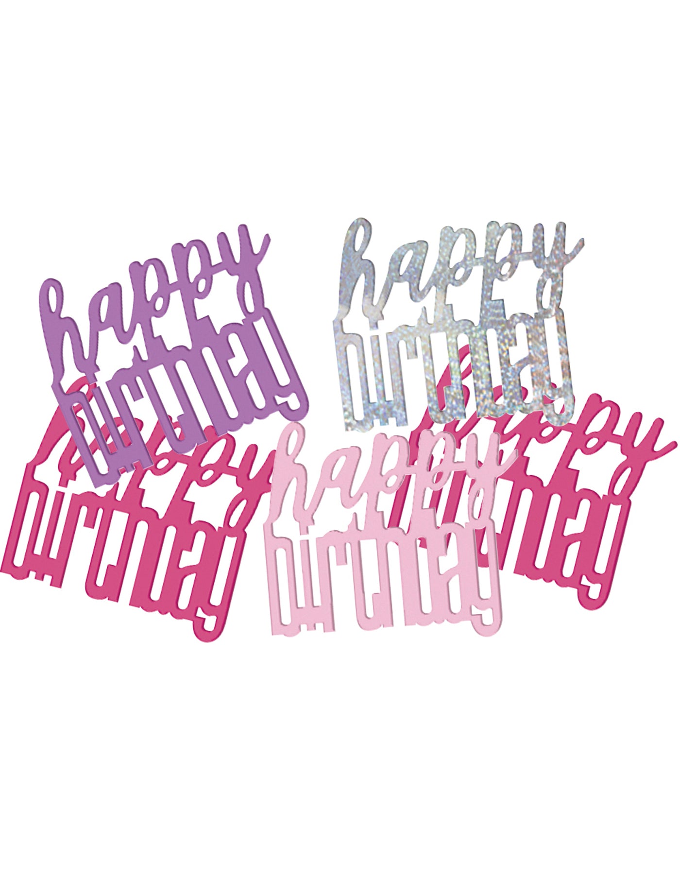Confettis rose/gris Happy Birthday