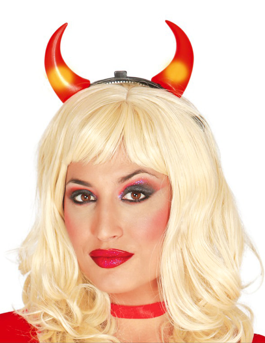Cornes lumineuses diable adulte Halloween