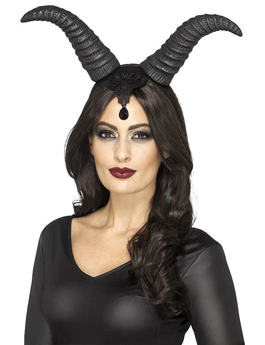 Cornes reine démoniaque femme Halloween