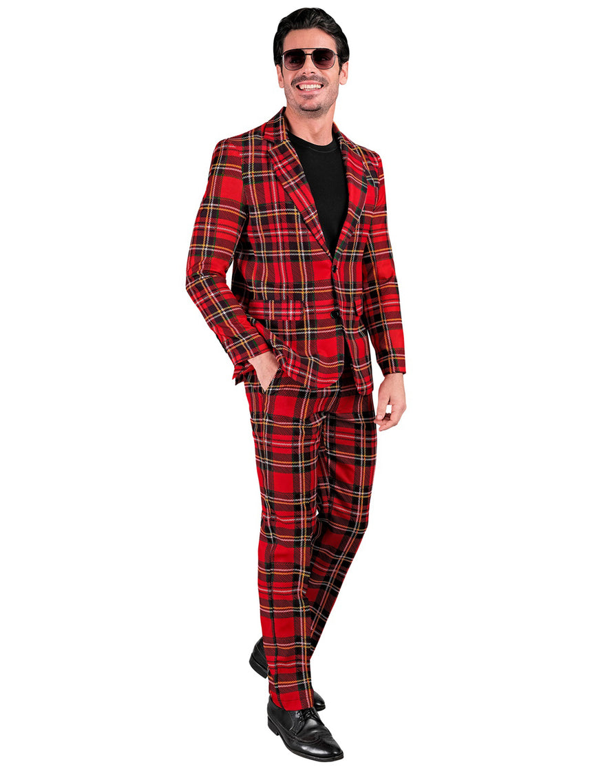 Costume imprimé tartan Ecossais grande taille adulte