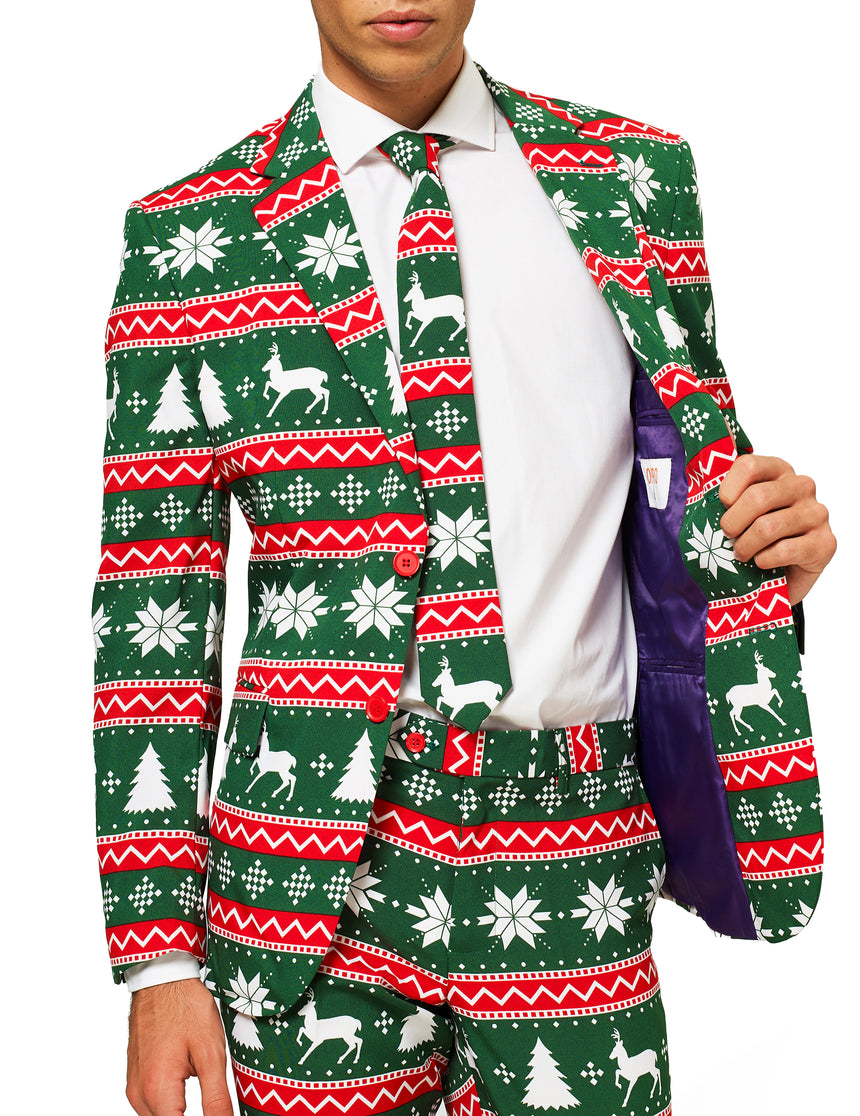 Costume Mr. Festive vert homme Opposuits