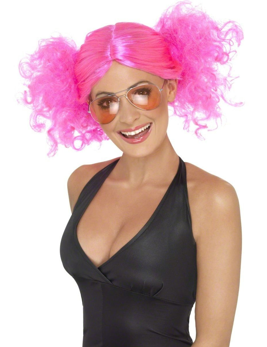 Perruque rose fluo femme