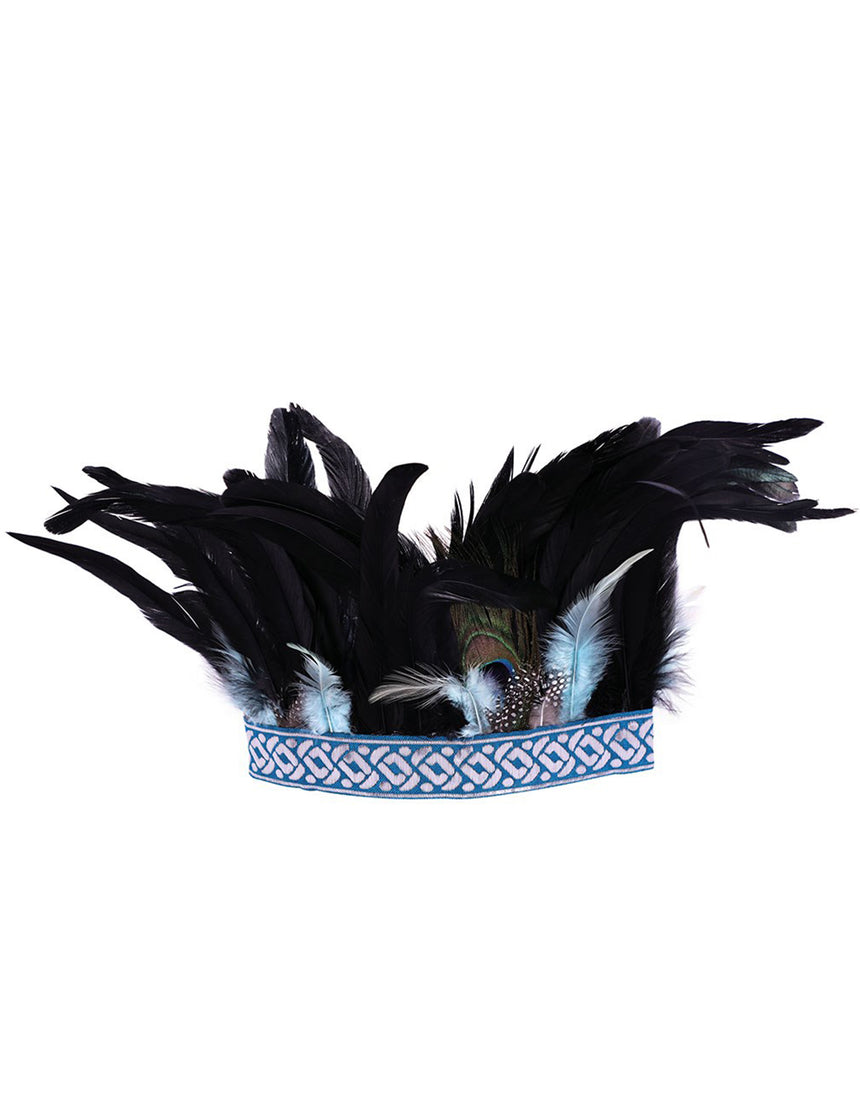 Couronne à plumes Aztèque adulte