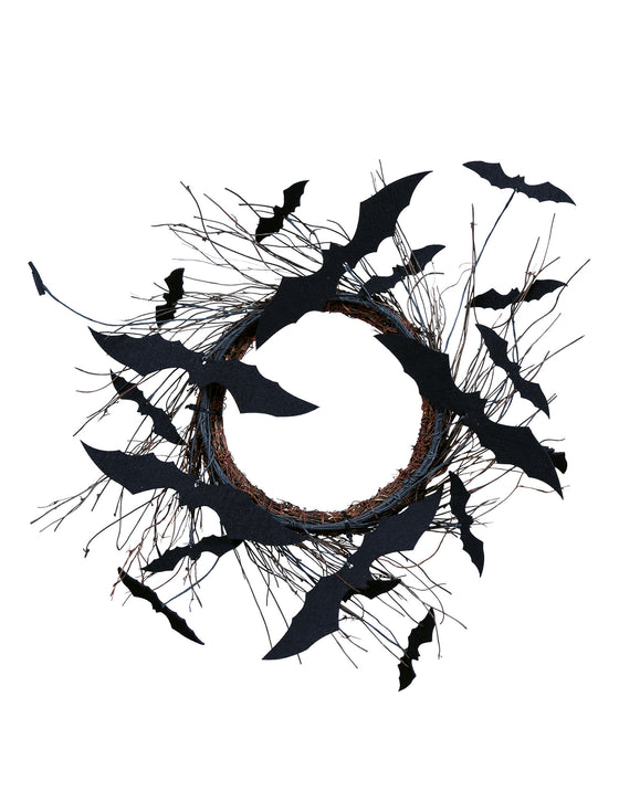 Couronne de porte chauve-souris 30 cm