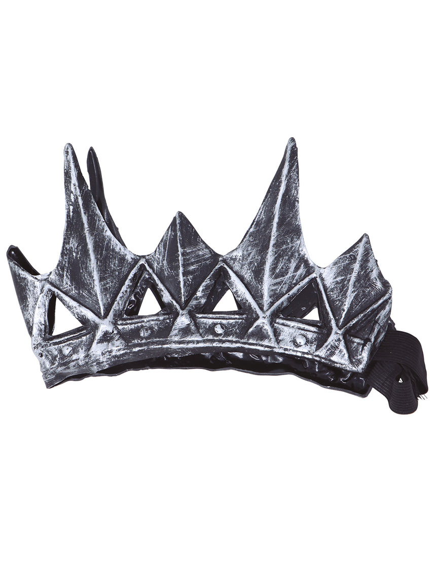 Couronne reine malveillante latex argentée adulte