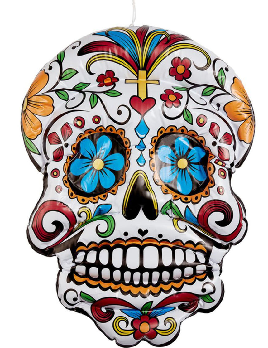Crâne Dia de los Muertos gonflable 100 cm