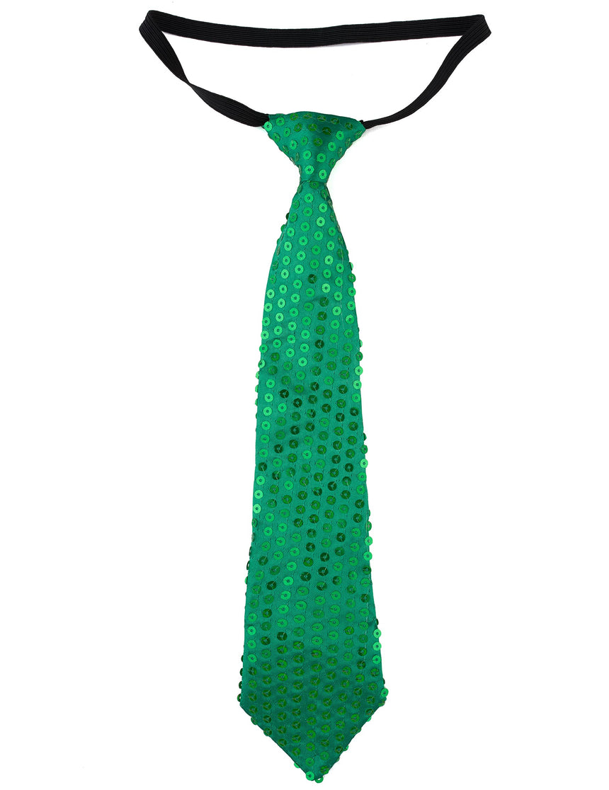 Cravate à sequins verts adulte