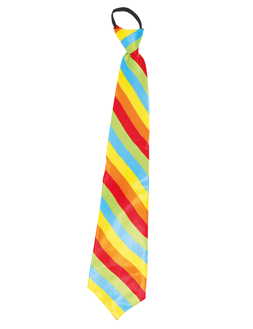 Cravate clown rayée multicolore adulte