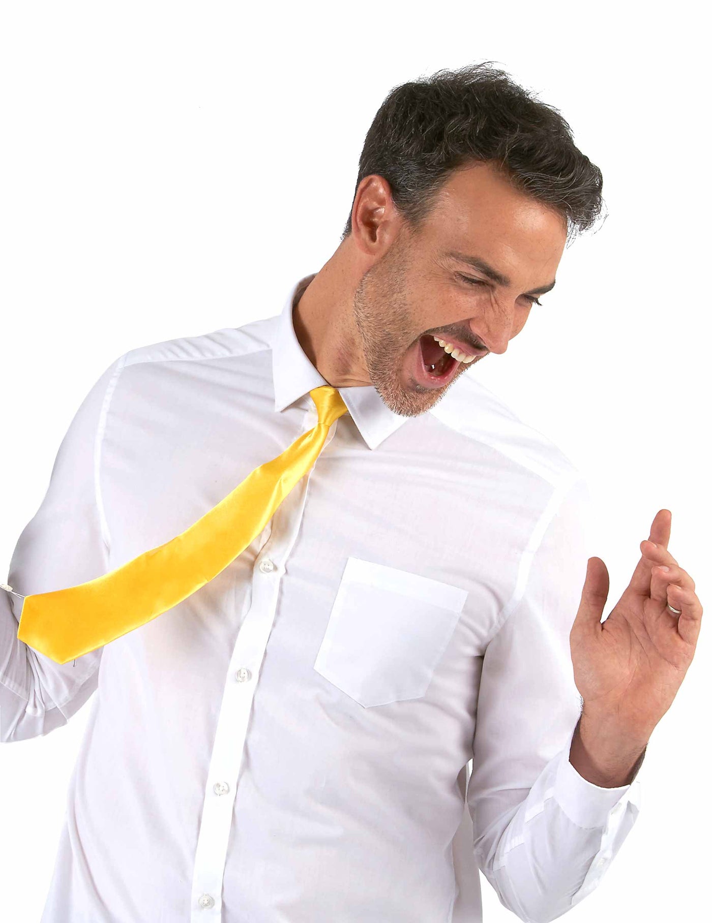 Cravate jaune fluo adulte