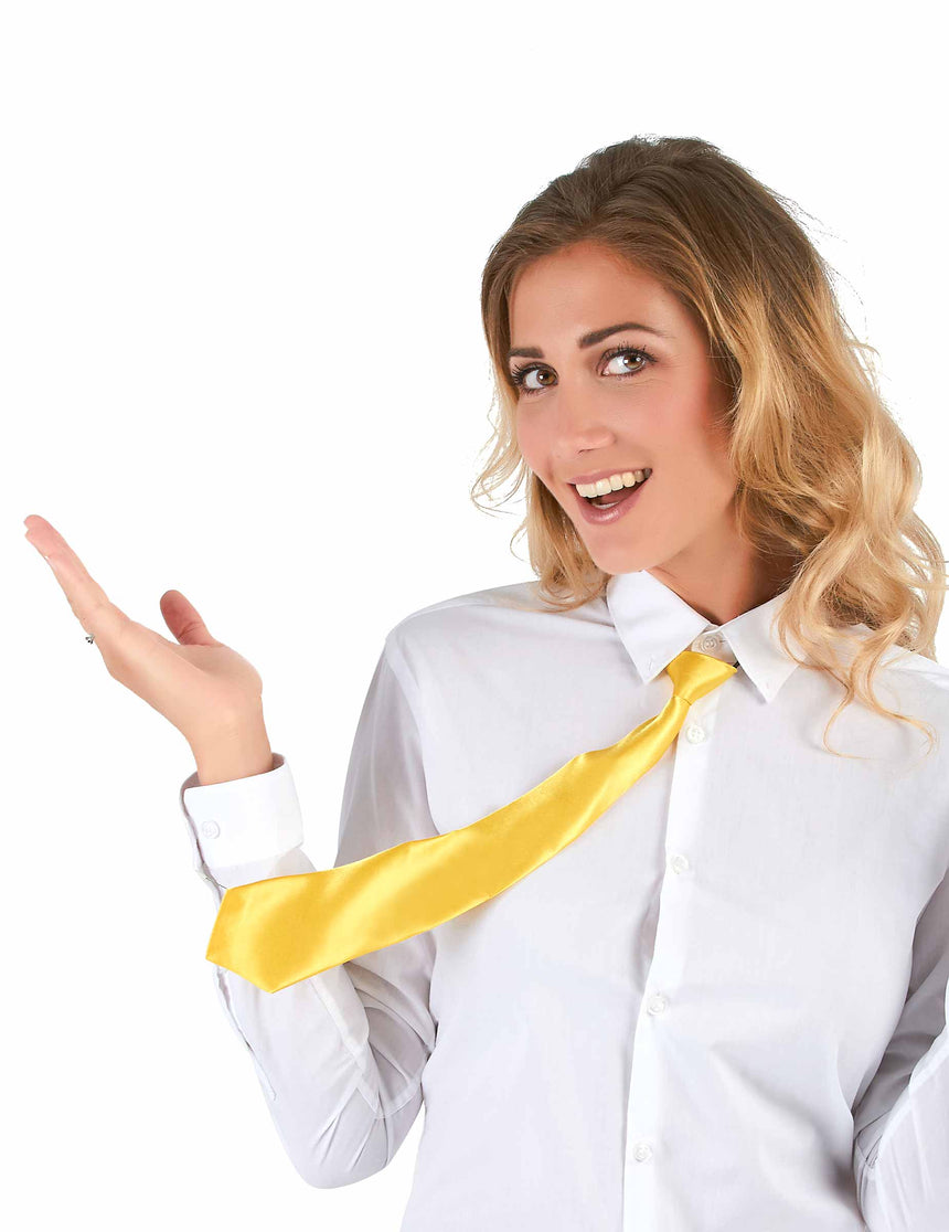 Cravate jaune fluo adulte