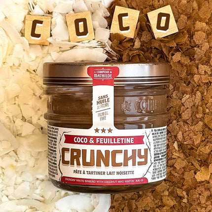 Crunchy Lait Noisette Coco et Feuilletine - Pâte à Tartiner - 250g