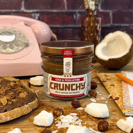 Crunchy Lait Noisette Coco et Feuilletine - Pâte à Tartiner - 250g