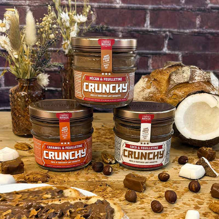 Crunchy Lait Noisette Pécan et Feuilletine - Pâte à Tartiner - 250g