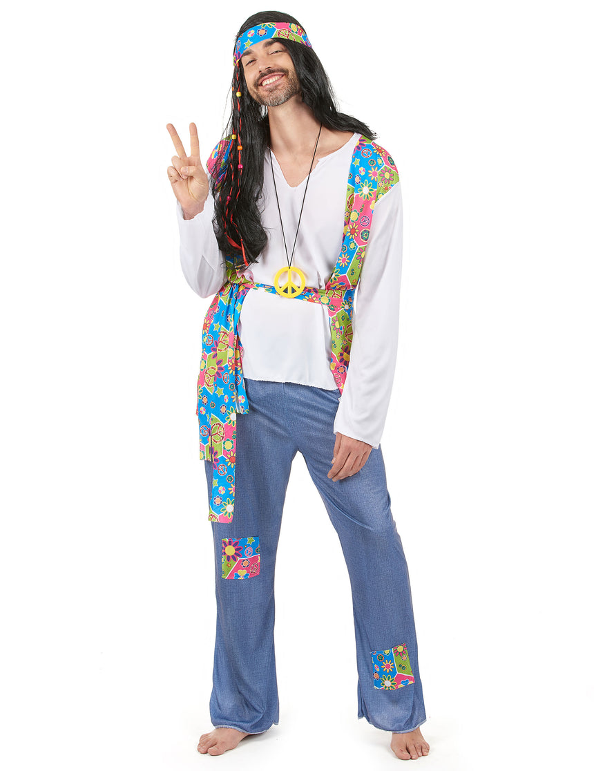 Déguisement hippie effet jean homme